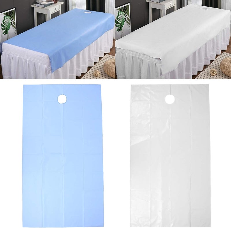 woobles Spa Massage Bed Sheet, Oil Proof Polyester SPa Salon Table Cover With Face Hole Mattress Reusable Couch Machine Washable Thickened Soft Waterproof 2Pcs (04) - Image 1